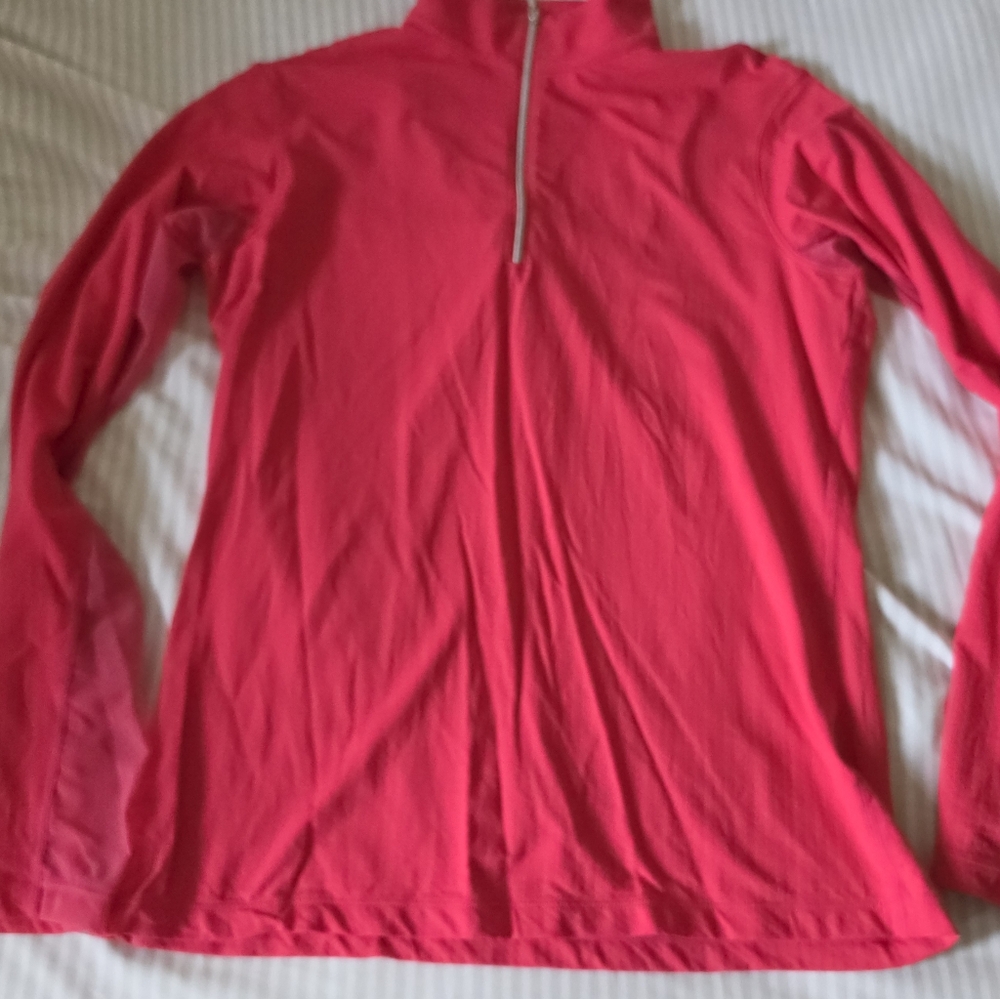 Women's Long Sleeve Quarter-Zip Top in Bright Pink Cool Blast
